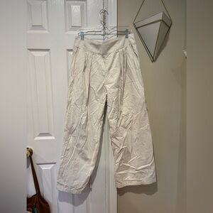 Abercrombie and Fitch white linen Wide-Leg Pants
